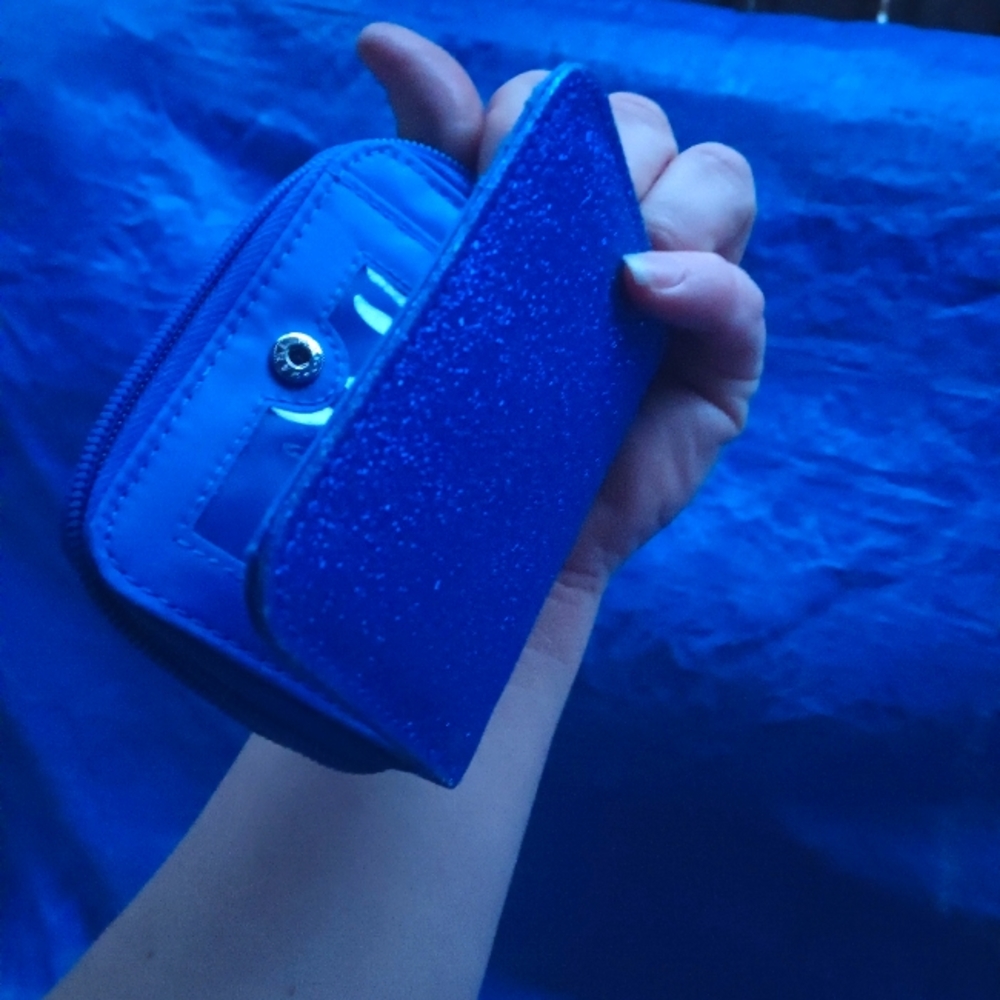 Sparkly blue wallet